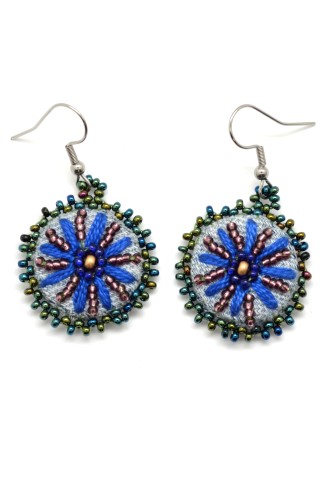 Denim Daisy Earrings